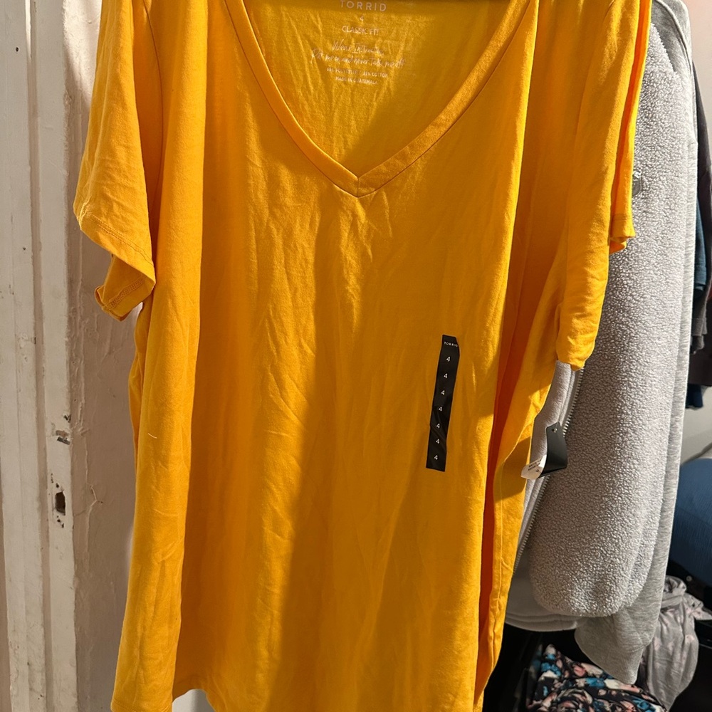 Torrid Yellow V-Neck T-Shirt